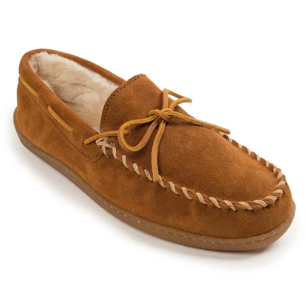 Minnetonka Pile Lined Hardsole Suede - Mens Slipper