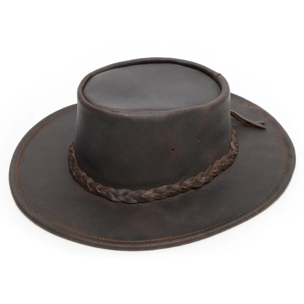 Minnetonka "Fold Up" Hat - Leather Australian Hat