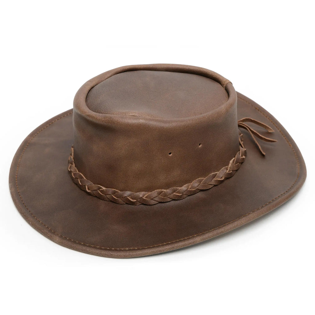 Minnetonka "Fold Up" Hat - Leather Australian Hat