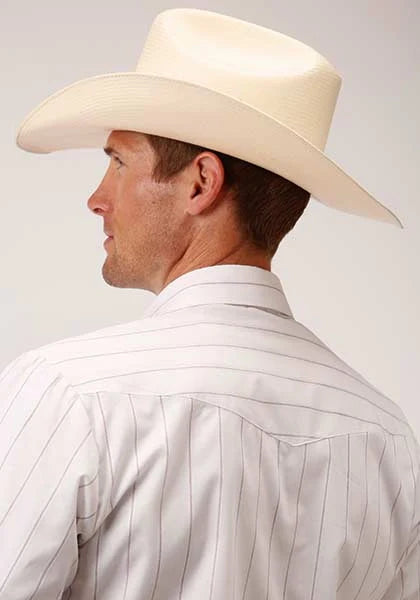 Roper 00248 Red Stripes (White) - Men's Western Shirt