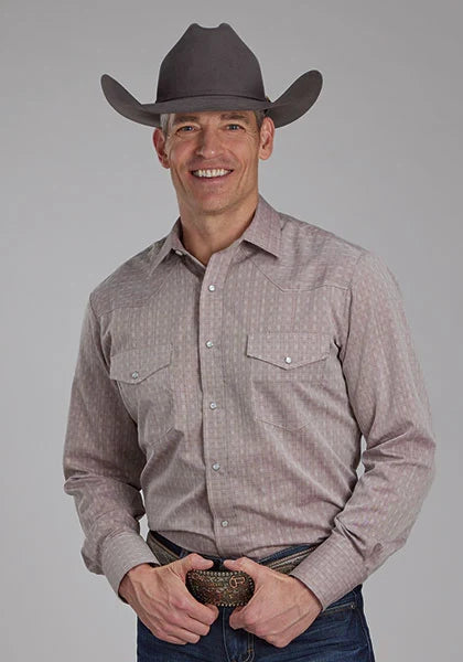 Roper 2112 Tone On Tone (Red) - Men's Western Shirt