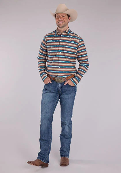 Roper 2465 Mini Aztec Stripe (Multi) - Men's Western Shirt