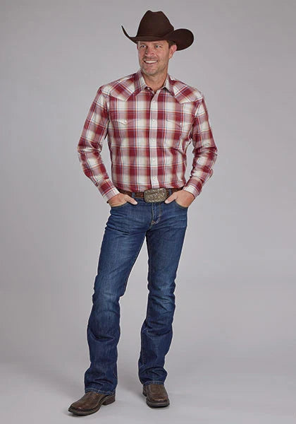 Roper 2160 '57 Chevy Plaid (Red) - Men's Western Shirt