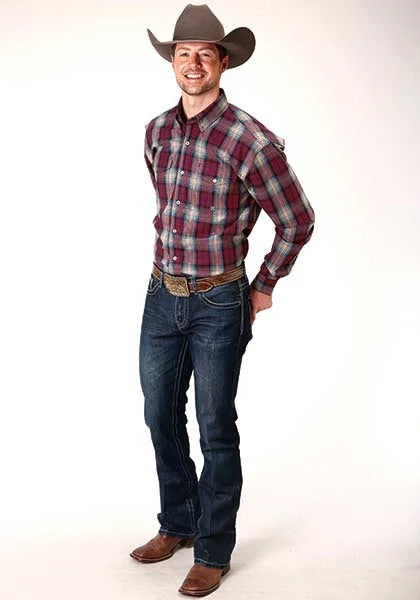 Roper 1372 Plaid (Wine) - Men's Western Shirt