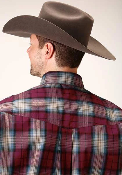 Roper 1372 Plaid (Wine) - Men's Western Shirt