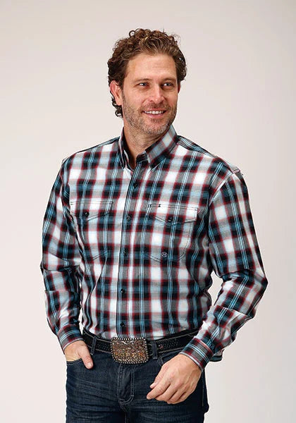 Roper 1843 West Plaid (Blue) - Men's Western Shirt