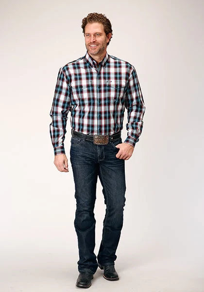 Roper 1843 West Plaid (Blue) - Men's Western Shirt