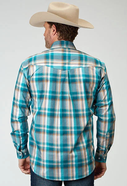 Roper 1939 Waters Edge Plaid (Blue) - Men's Western Shirt