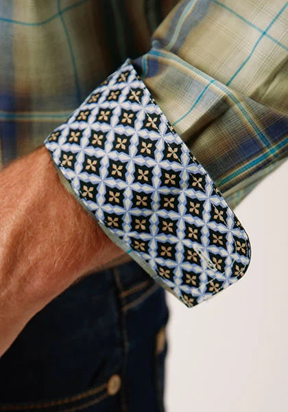 Roper 1660 Sand Dune Plaid (Tan) - Men's Western Shirt