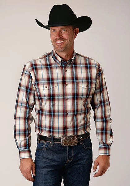 Roper 1661 Canyon Plaid (Red) - Men's Western Shirt