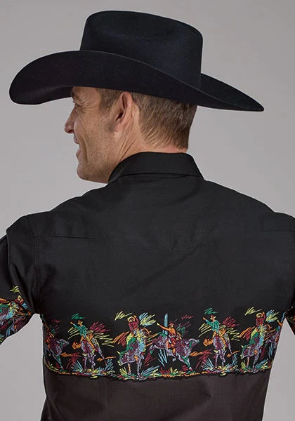 Roper 2121 Bullriders Scene (Black) - Men's Western Shirt