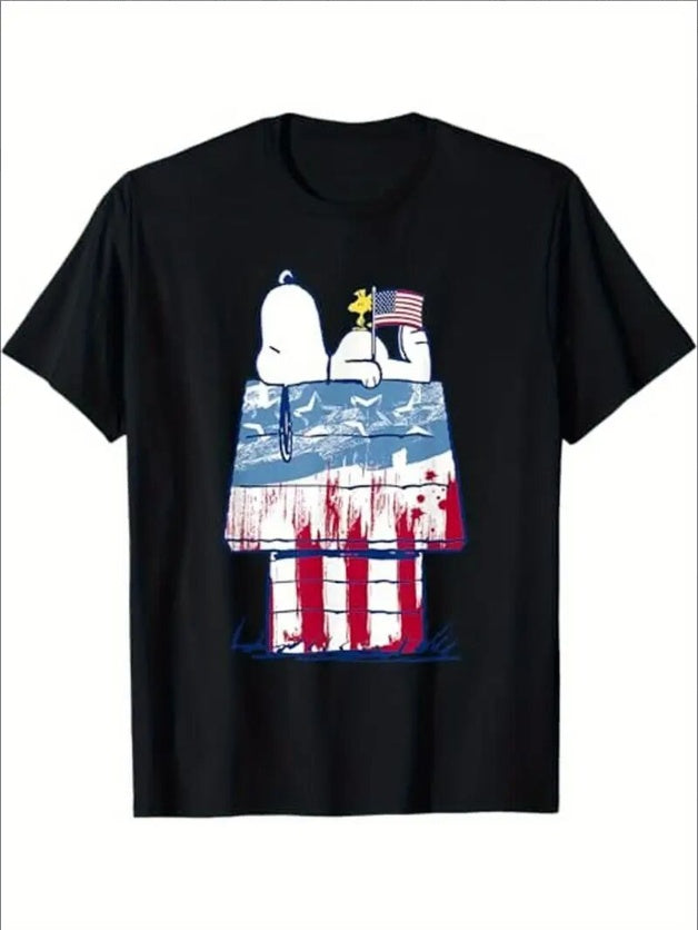 Snoopy's Stars & Stripes Graphic Tee – Porch Patriot Edition - Namparoger 
