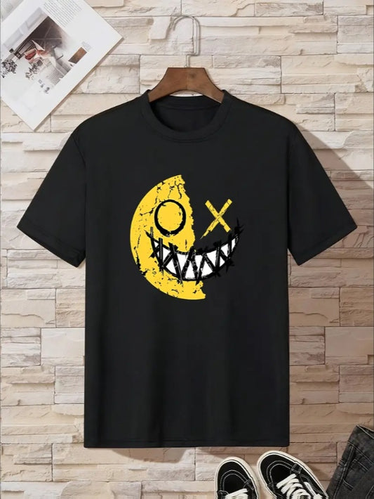 Crossed Out & Cracked Graphic Tee– Grin & Glitch Edition - Namparoger 