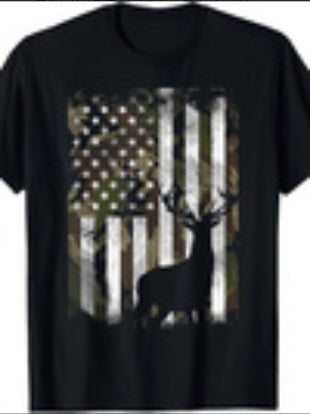 Antlered Glory Graphic Tee – Camo Flag Edition - Namparoger 