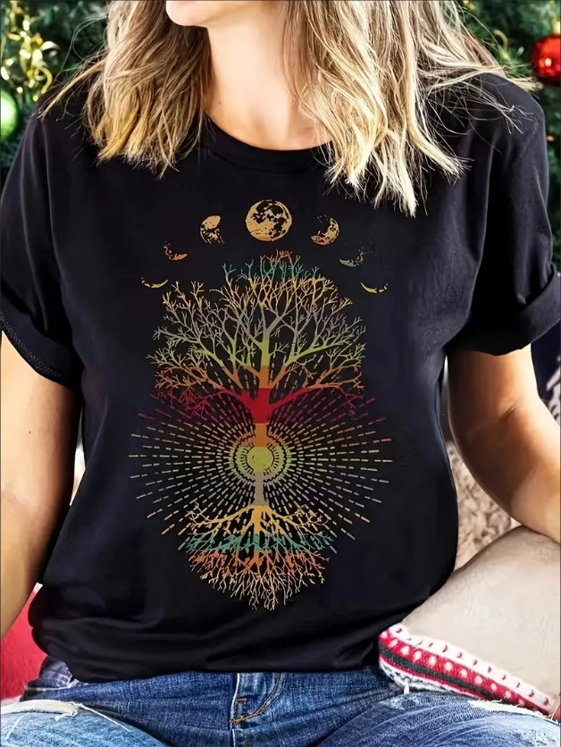 Rooted Cosmos Graphic Tee – Tree of Life Mandala - Namparoger 