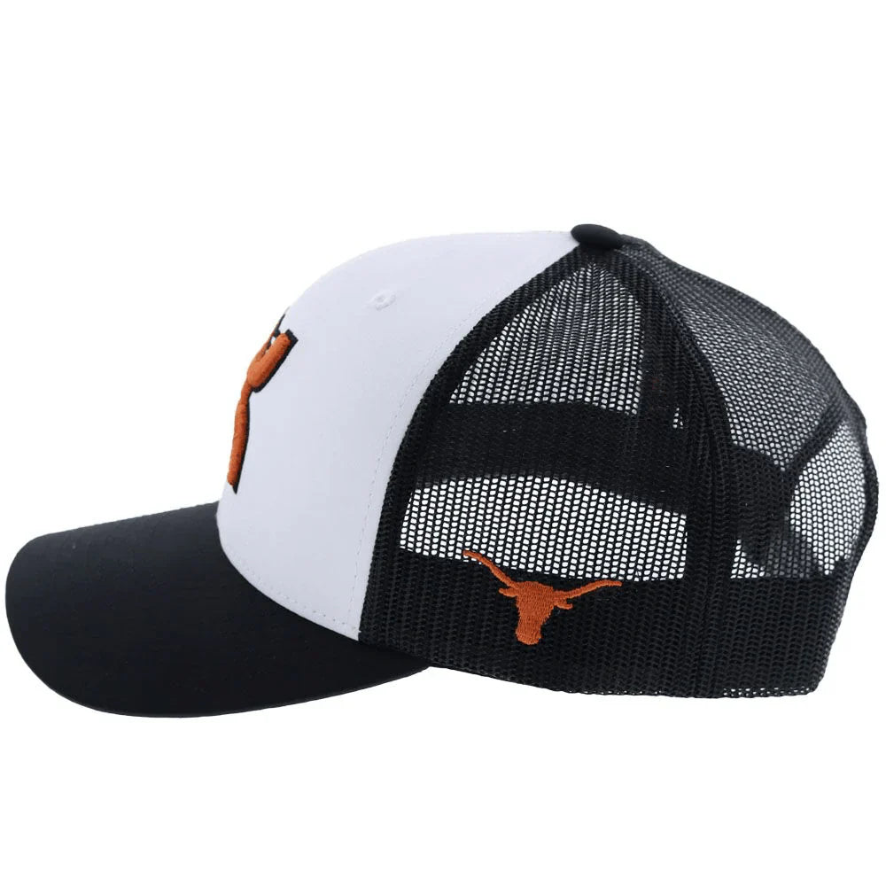 HOOey University of Texas Longhorns (Black/White/ Burnt Orange) - Trucker Cap