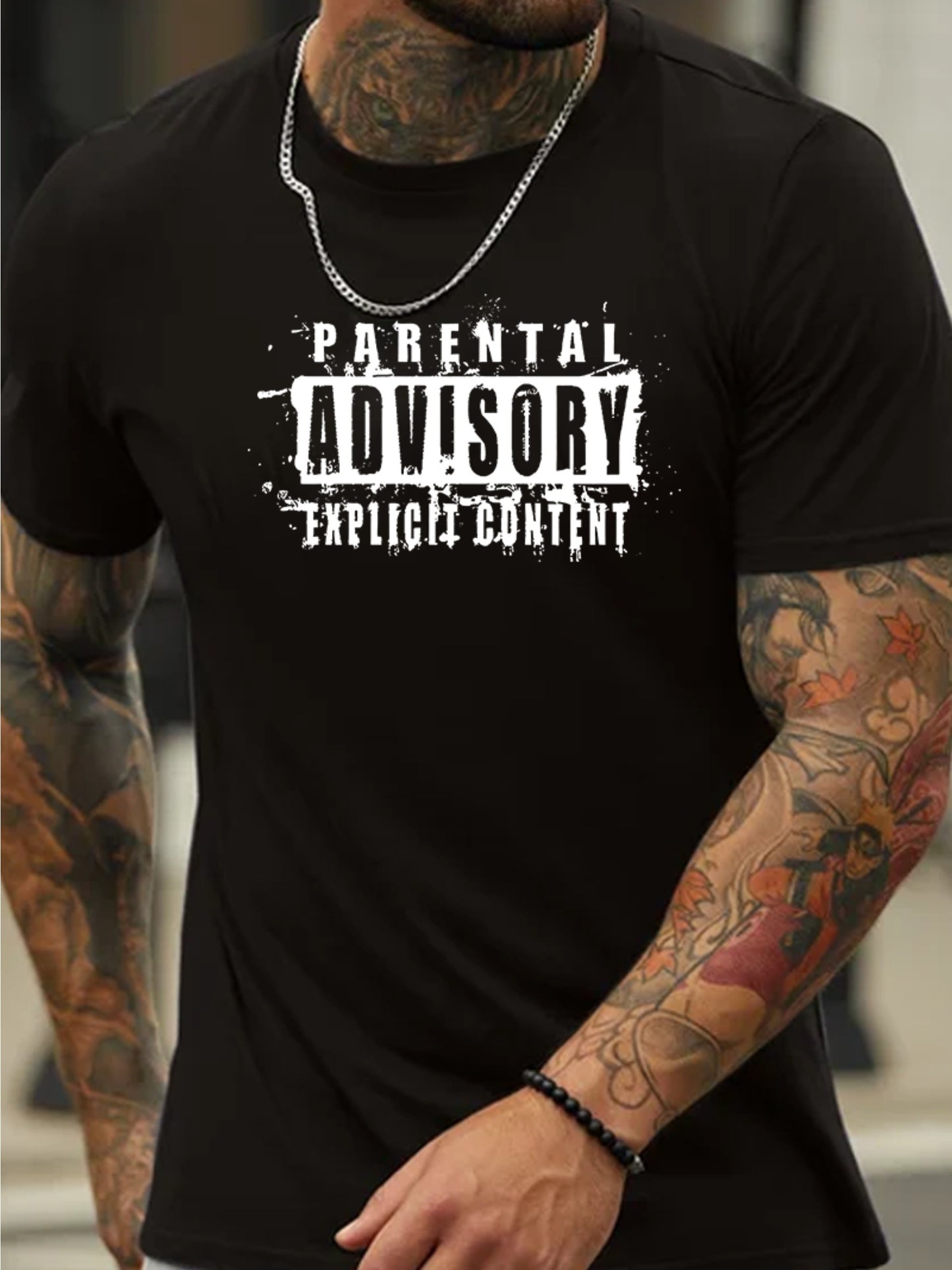 Parental Advisory Graphic Tee – Explicit Style, Retro Edge - Namparoger 