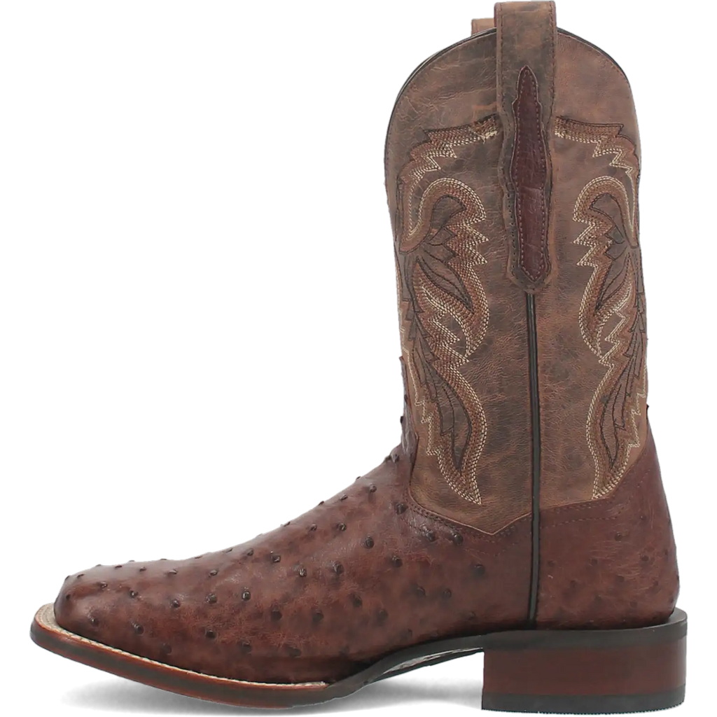 Dan Post Alamosa (Chocolate/Brown) - Men's Ostrich Skin Leather Cowboy Boots