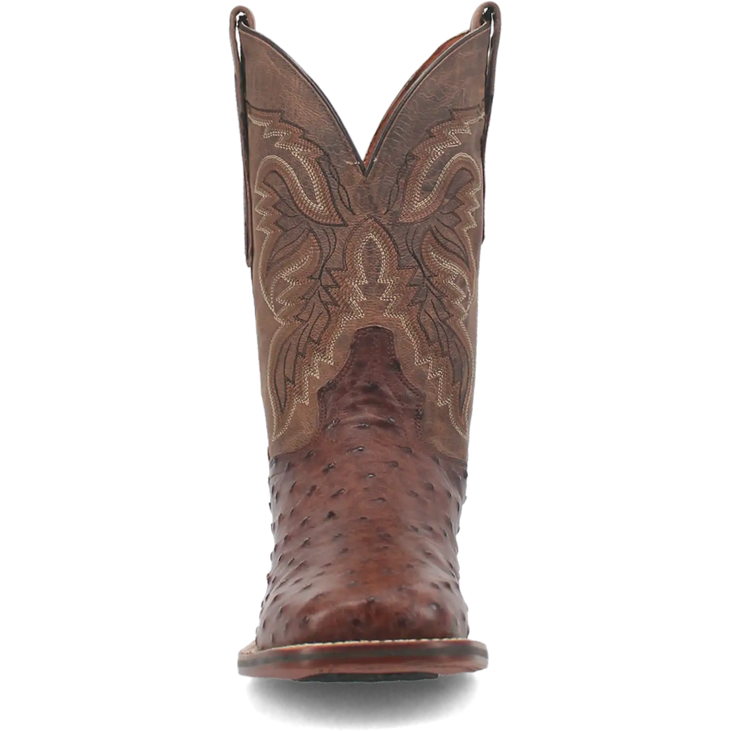 Dan Post Alamosa (Chocolate/Brown) - Men's Ostrich Skin Leather Cowboy Boots
