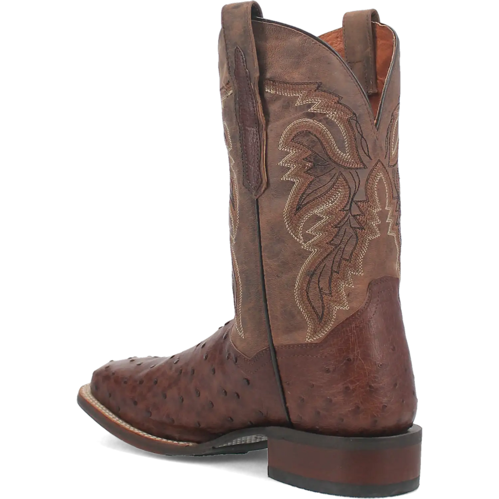 Dan Post Alamosa (Chocolate/Brown) - Men's Ostrich Skin Leather Cowboy Boots