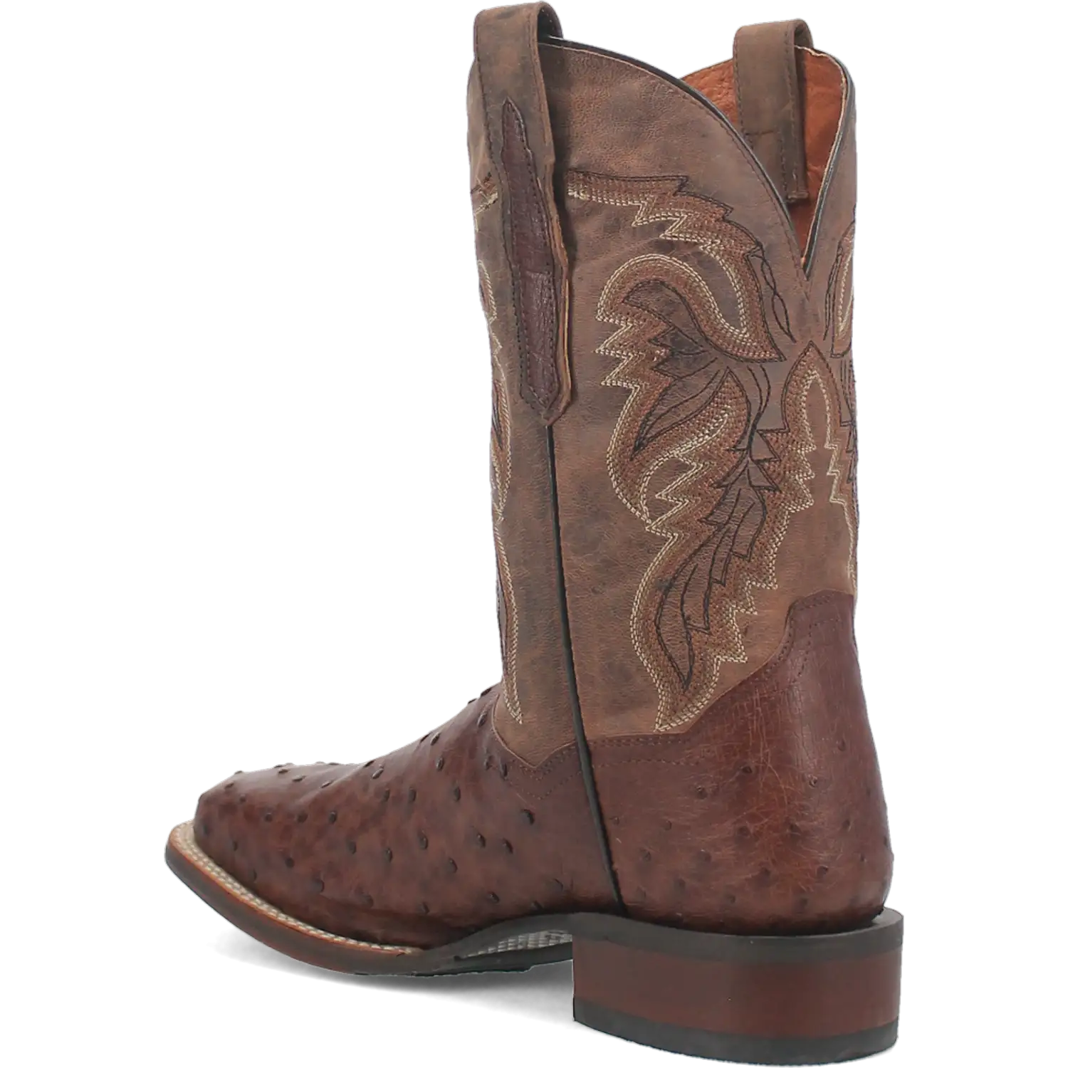 Dan Post Alamosa (Chocolate/Brown) - Men's Ostrich Skin Leather Cowboy Boots
