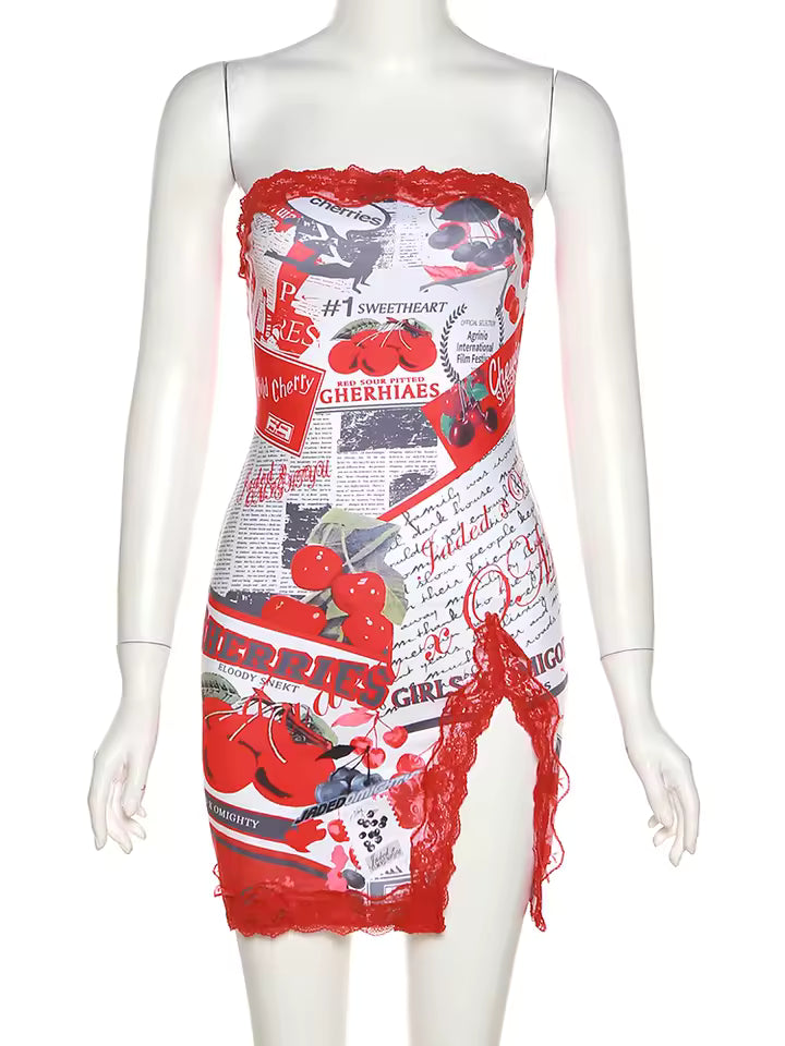 The Cherry Sweetheart Mini Dress
