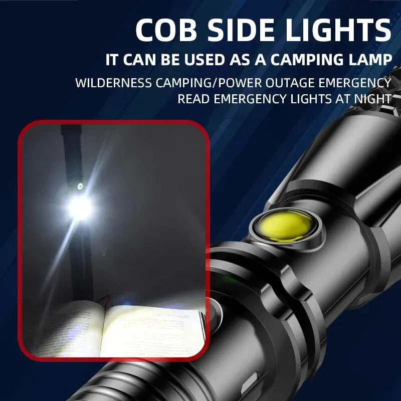 Self Defense Flashlight with window breaker tool and USB charging