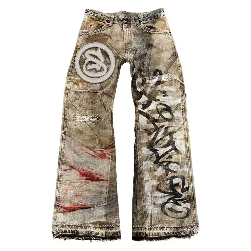 SAINT Camouflage Graffiti Jeans
