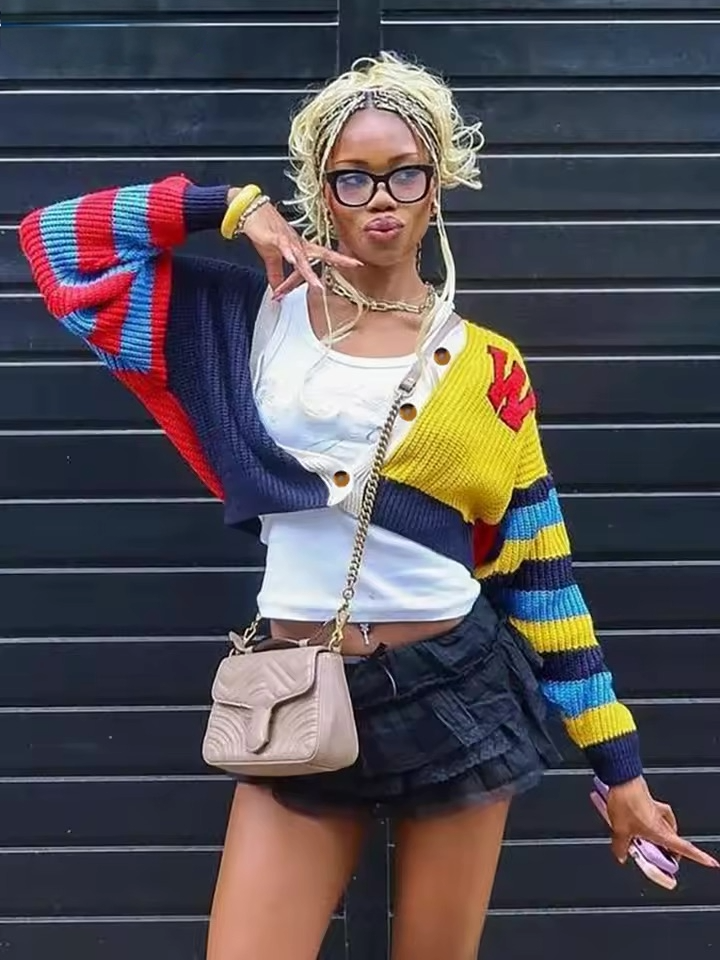 The "Varsity" Split Knit Sweater