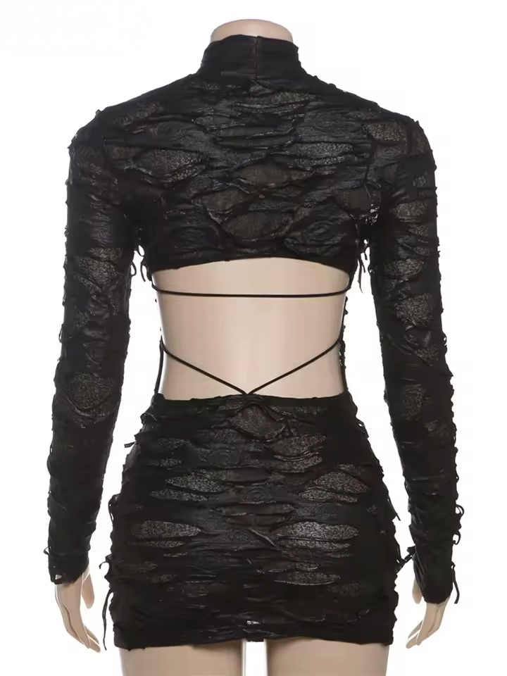 The Midnight Ribbed Mini Dress