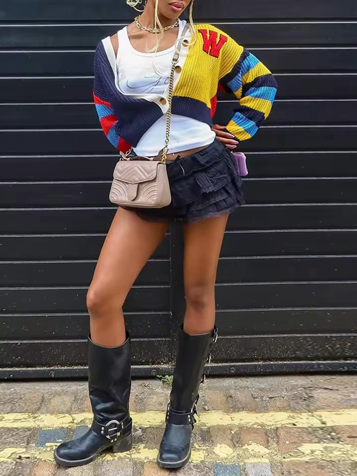 The "Varsity" Split Knit Sweater