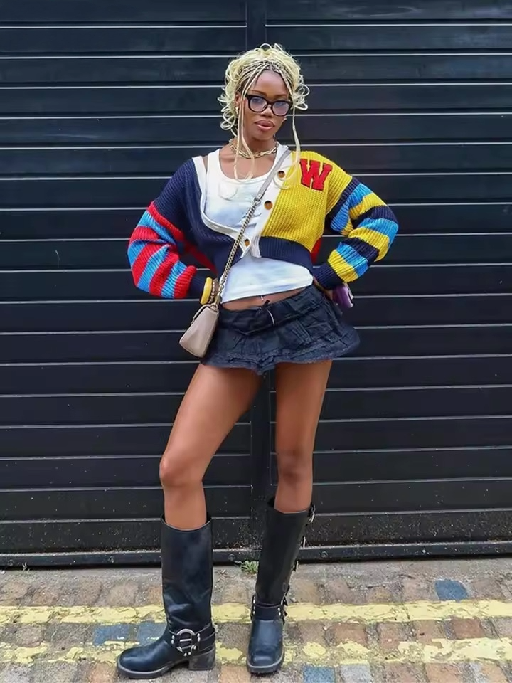 The "Varsity" Split Knit Sweater