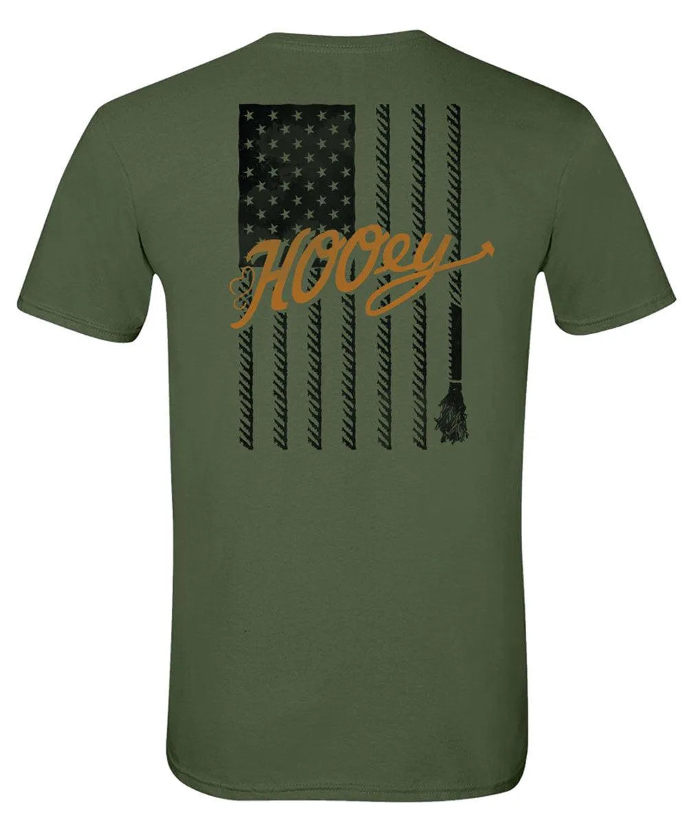 HOOey Rope Flag (Military Green) - Mens T-Shirt