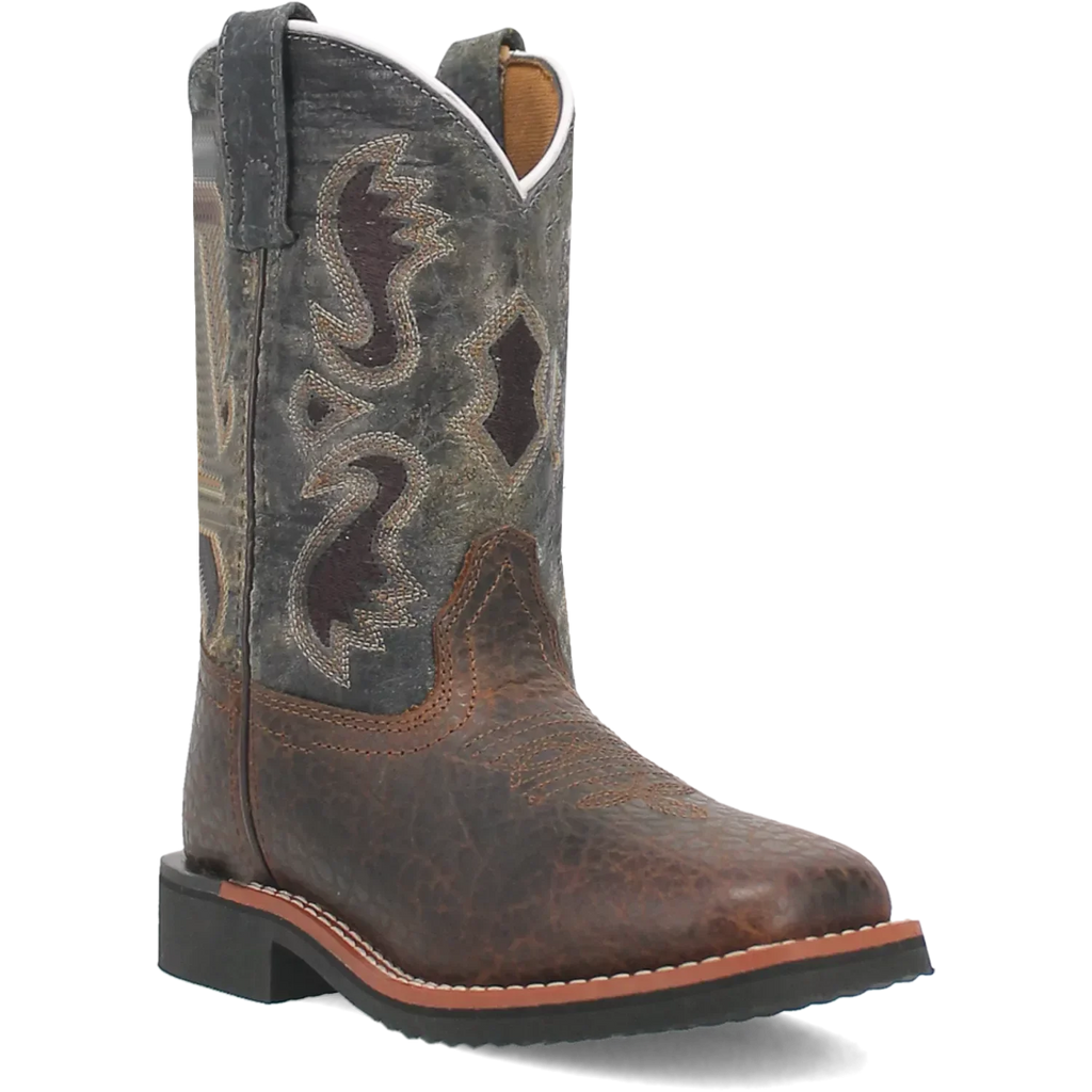 Dan Post Creek (Dark Navy/Brown) - Little Kid's/Big Kid's Leather Cowboy Boots