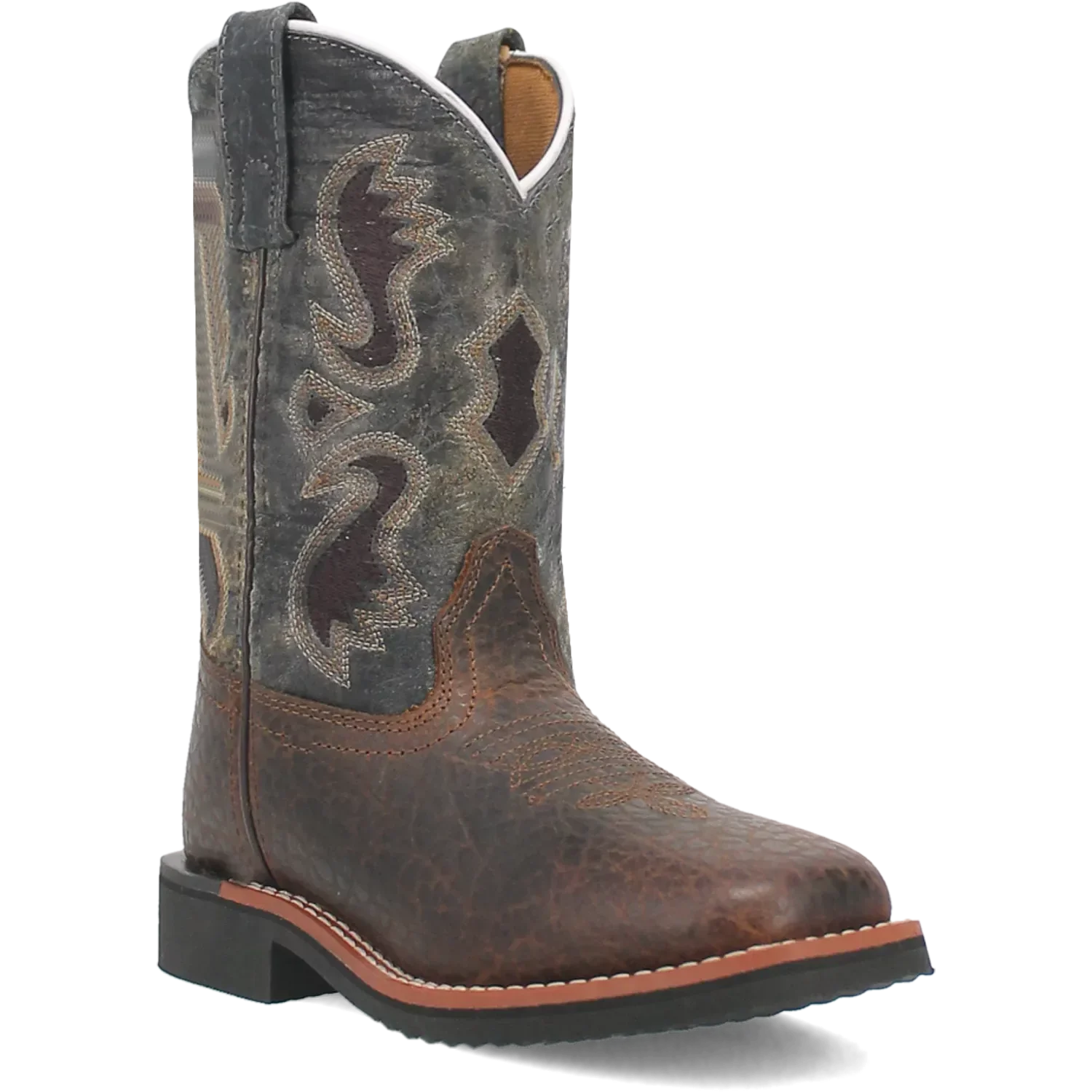 Dan Post Creek (Dark Navy/Brown) - Little Kid's/Big Kid's Leather Cowboy Boots