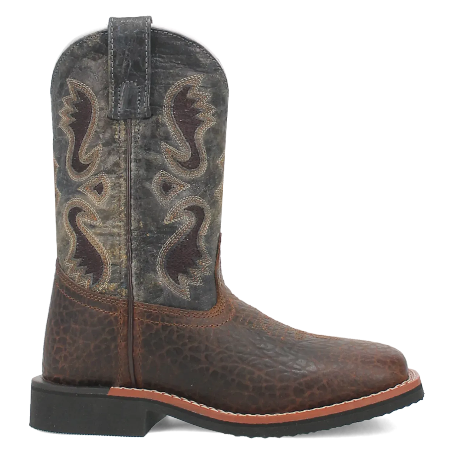 Dan Post Creek (Dark Navy/Brown) - Little Kid's/Big Kid's Leather Cowboy Boots
