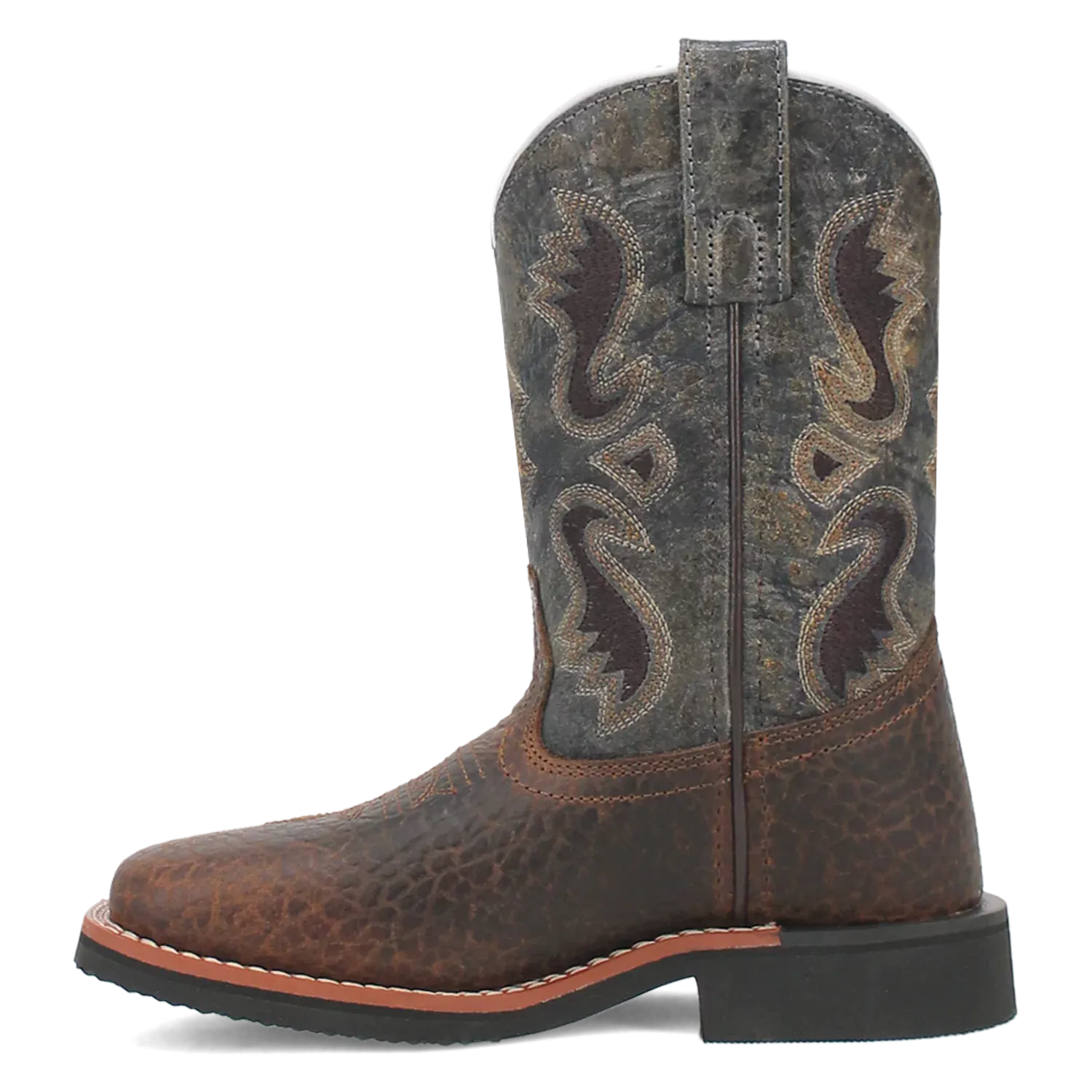 Dan Post Creek (Dark Navy/Brown) - Little Kid's/Big Kid's Leather Cowboy Boots