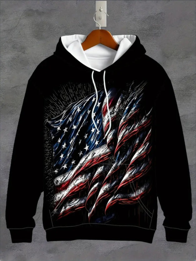 Tattered glory Graphic Hoodies-Flagged and Frayed Edition - Namparoger 