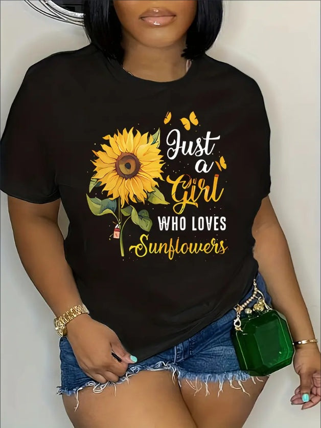 Just a Girl Who Loves Sunflowers Graphic Tee– Bloom & Bold Edition - Namparoger 